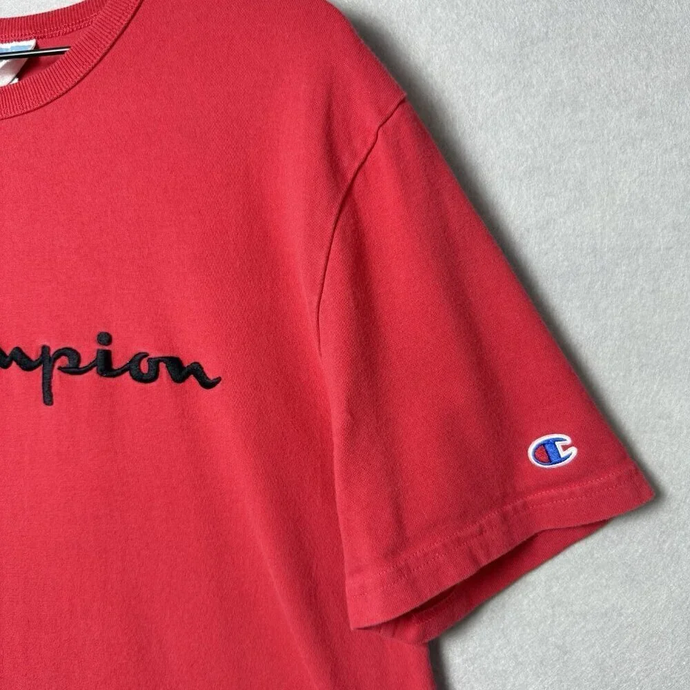 Champion Men's Classic Graphic Jersey Script T-Shirt Size L Scarlet Red - Picture 4 of 12